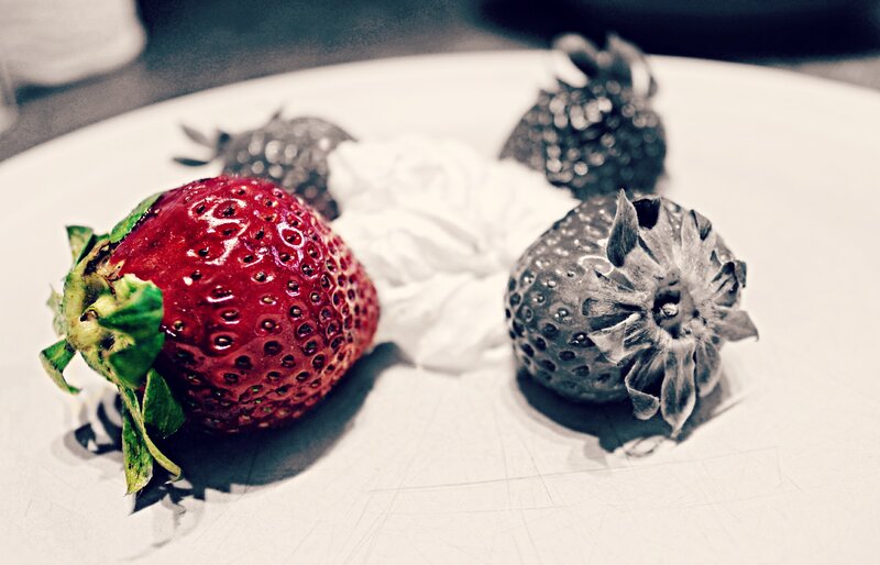 strawberries on a plate