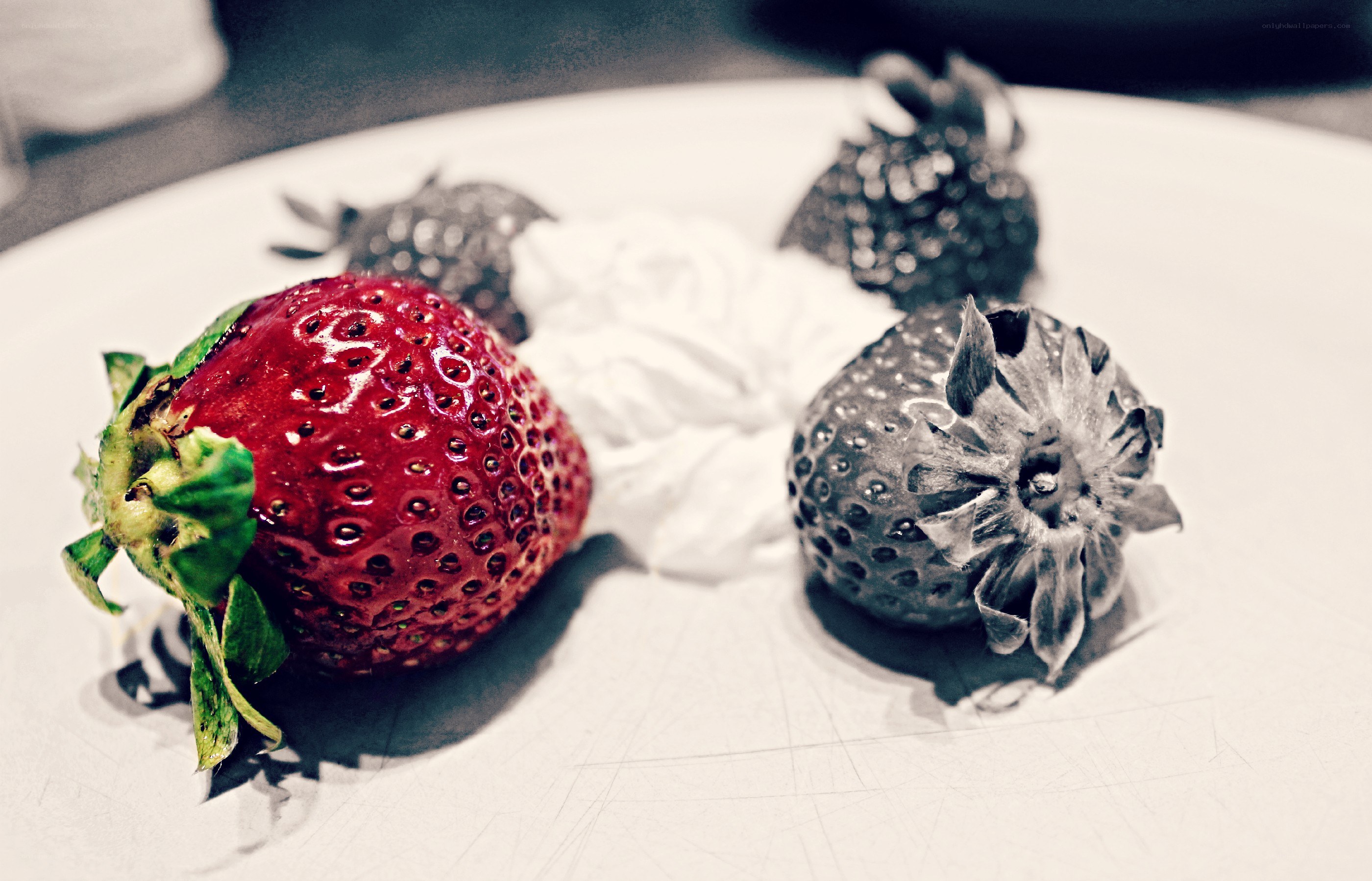 strawberries on a plate