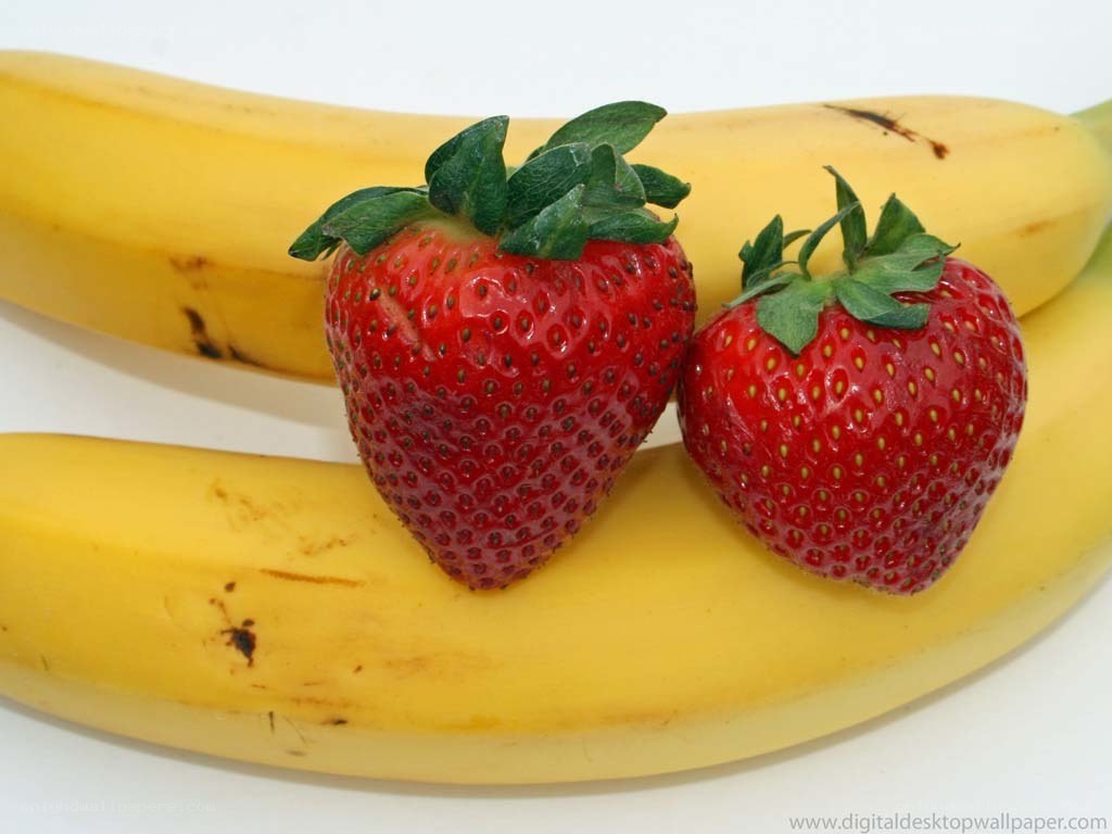 strawberries on bananas