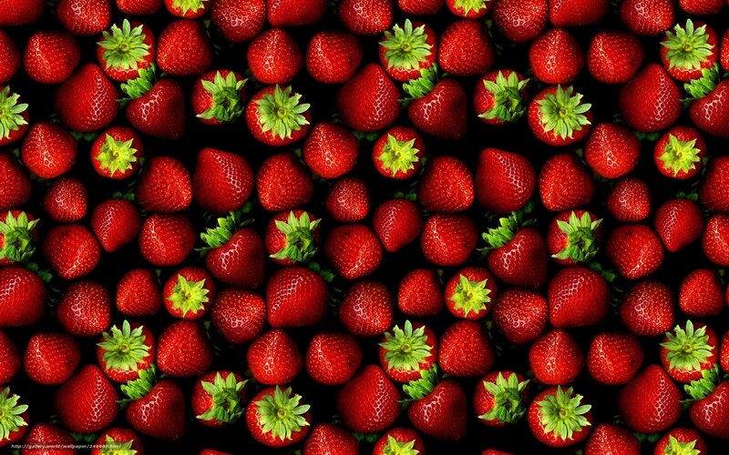 Strawberries on Black Background — Red, Vibrant, Photograph