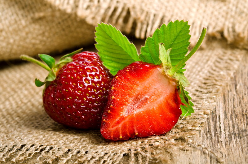 Strawberries on Burlap
