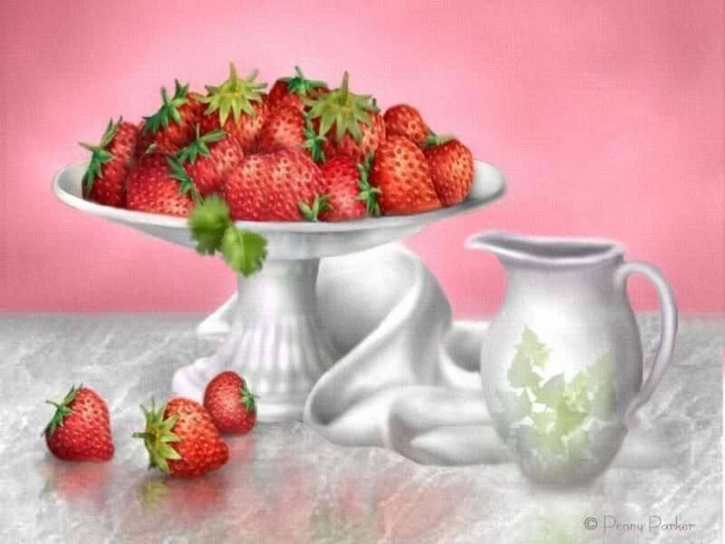 Strawberries on Pedestal