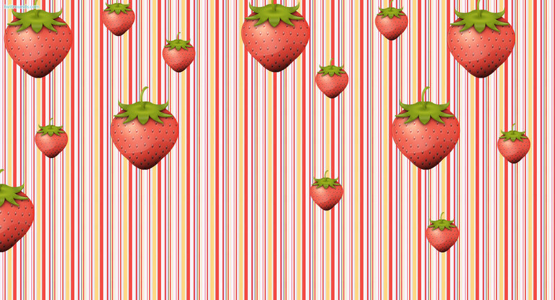 Strawberries on Striped Background