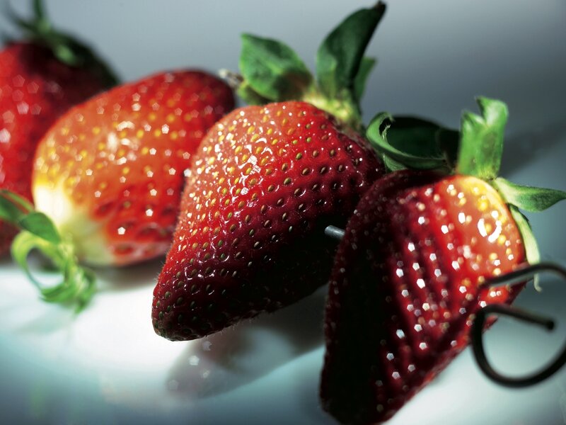 Strawberries on White Surface