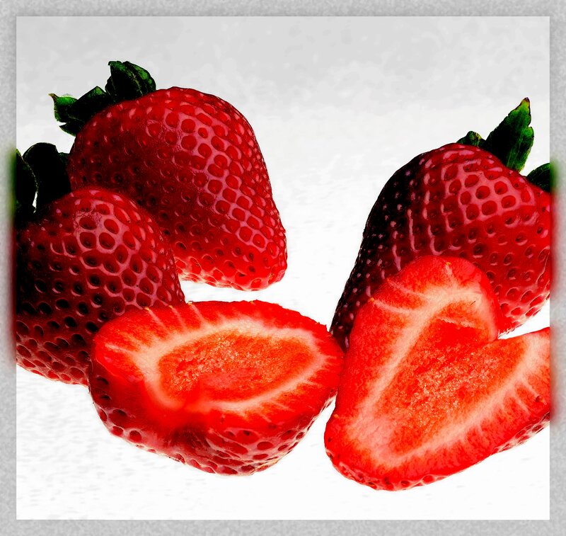 Strawberries on White