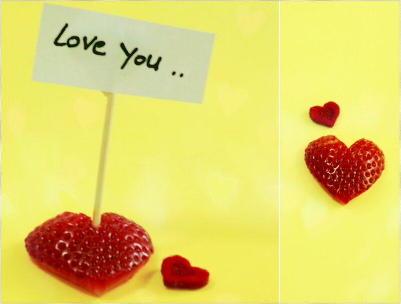 Strawberries Shaped Like Hearts