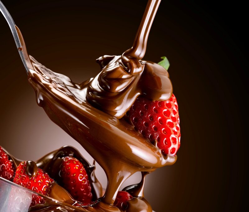 Strawberries with Chocolate — Brown