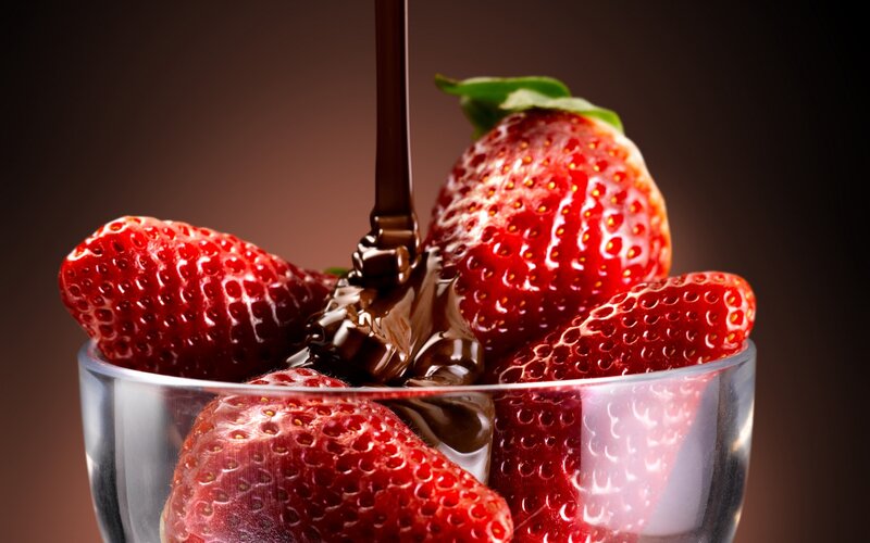 Strawberries with Chocolate — Red, Indulgent