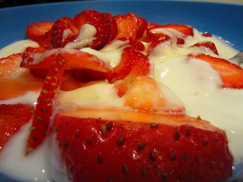 strawberries with cream