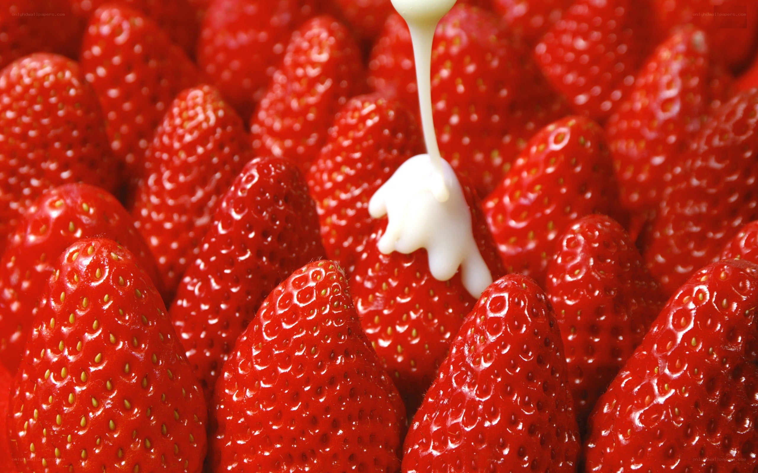 strawberries with cream drizzle