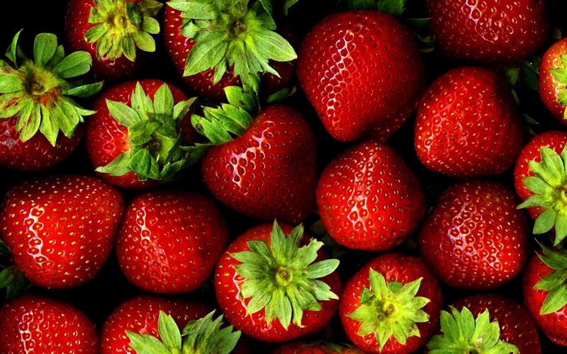 Strawberries with Green Tops