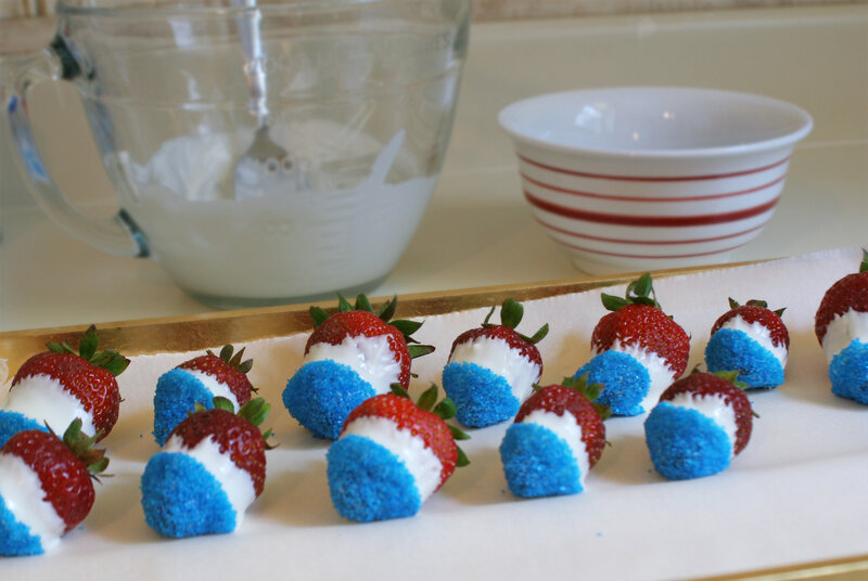 Strawberries with Patriotic Coating