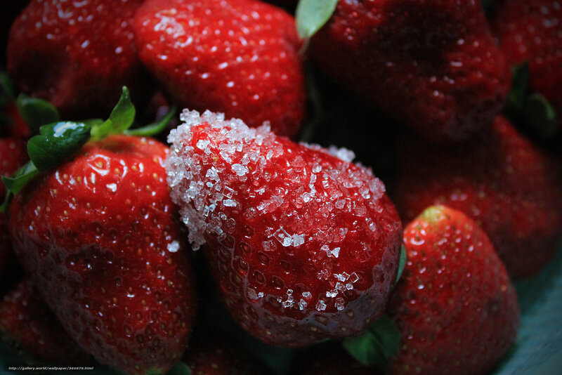 Strawberries with Sugar — Red, Dramatic, Photograph
