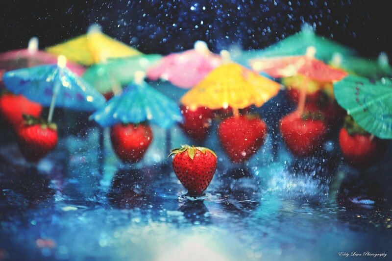 Strawberries with Umbrellas