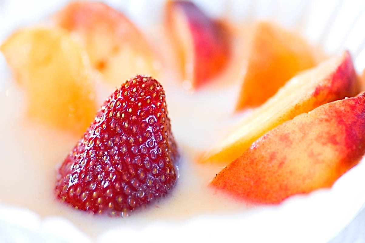 strawberry and peach dessert
