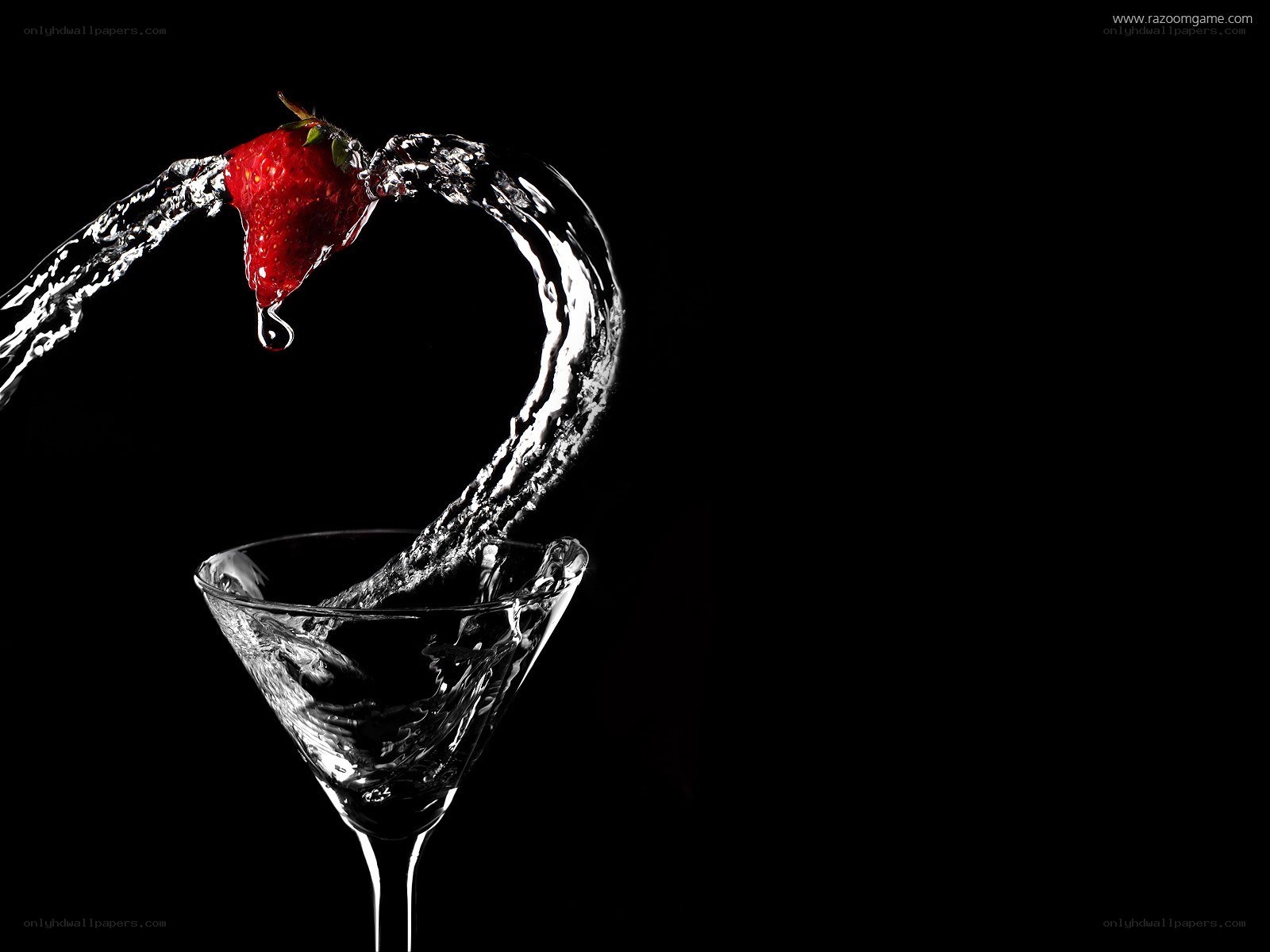 strawberry and water splash