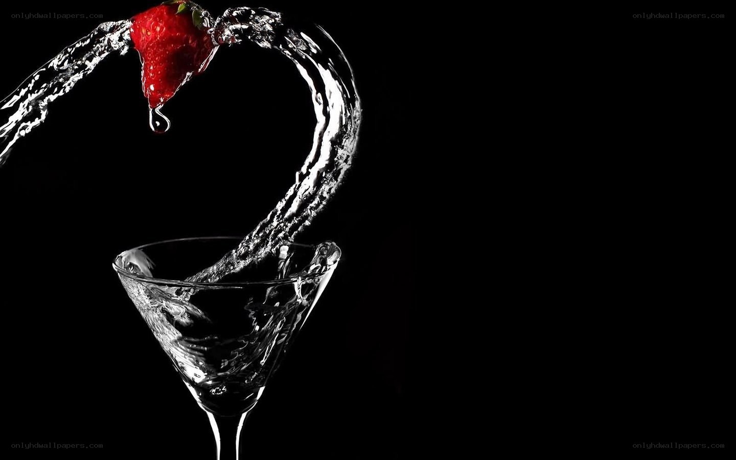 strawberry and water splash