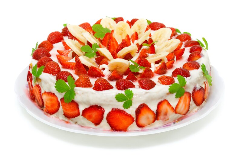 Strawberry Banana Cake — White