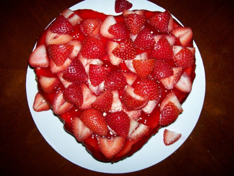 strawberry cake on plate