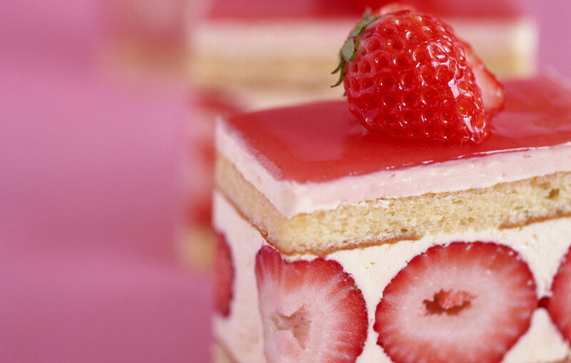Strawberry Cake Slice — Pink