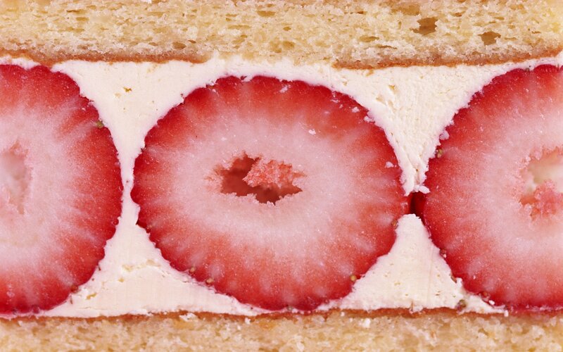 Strawberry Cake Slice — Red, Appetizing