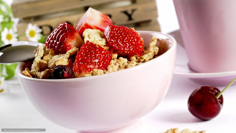 Strawberry Cereal Bowl — Pink, Fresh