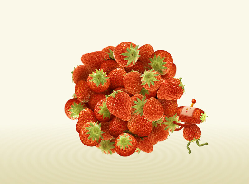 Strawberry Character with Strawberries