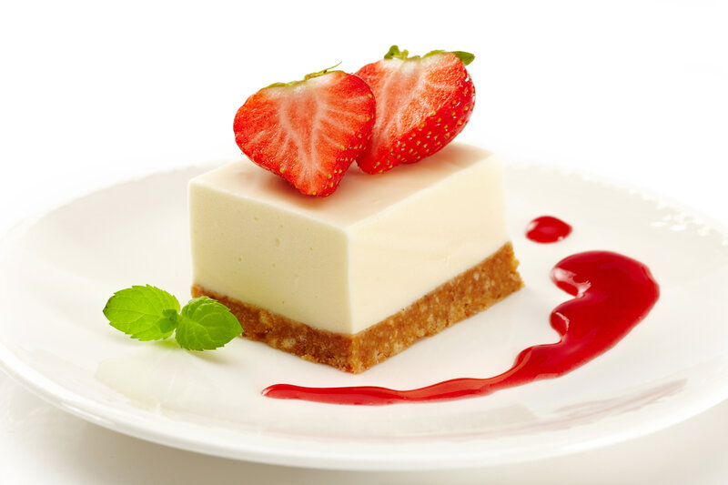 Strawberry Cheesecake Slice — White, Clean