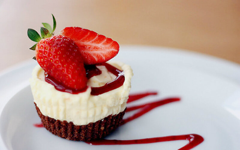 Strawberry Cheesecake — White, Appetizing, Photograph, Sauce