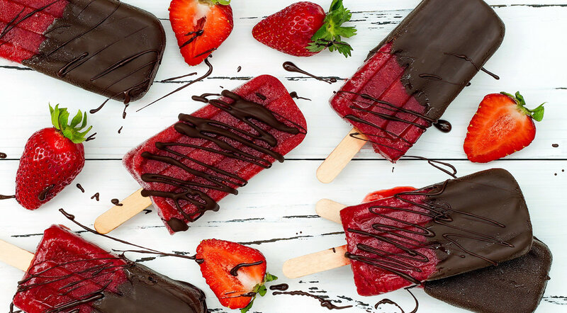 Strawberry Chocolate Popsicles