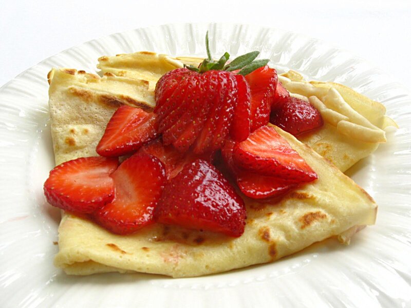 Strawberry Crepes — White, Appetizing
