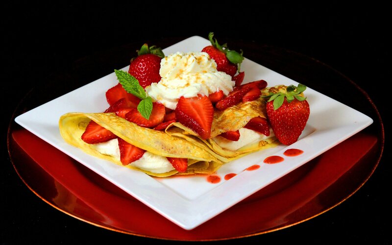 Strawberry Crepes — White