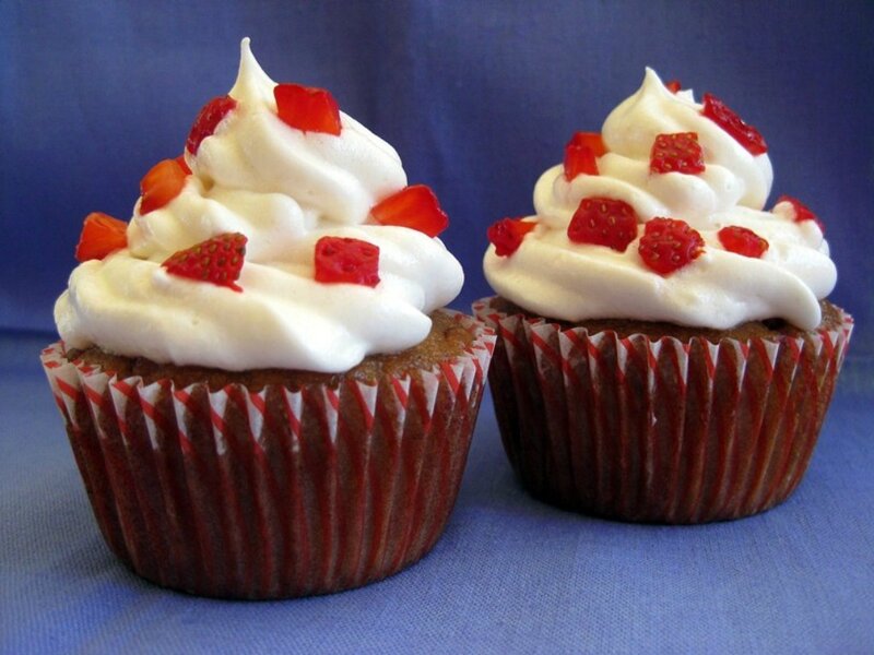 Strawberry Cupcakes — Blue, Calm