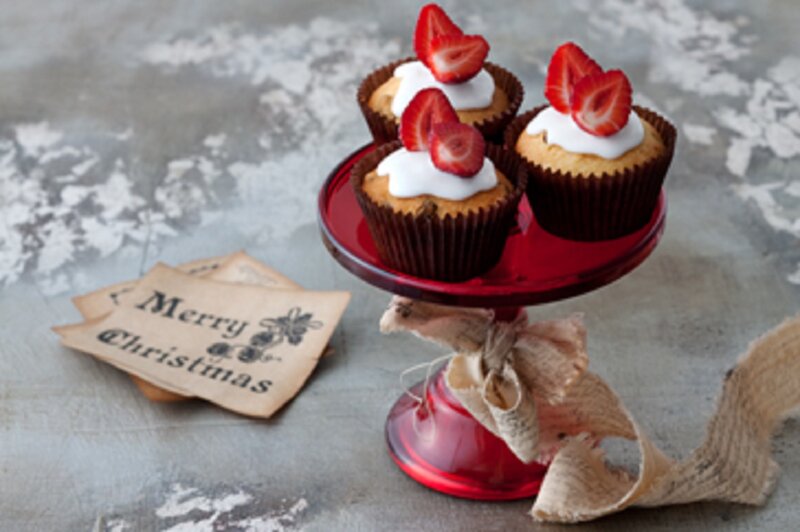 Strawberry Cupcakes — Red, Festive