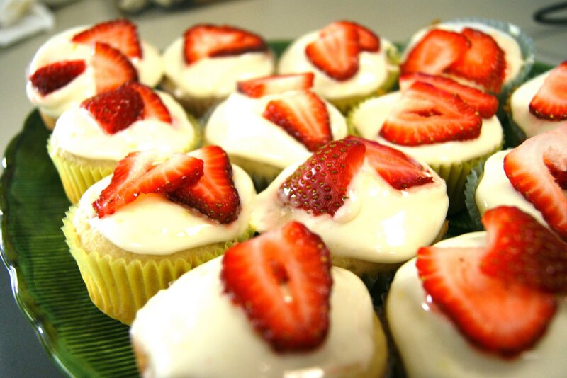 Strawberry Cupcakes — White