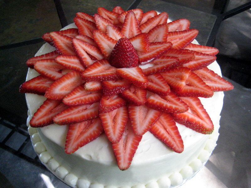 Strawberry-decorated Cake