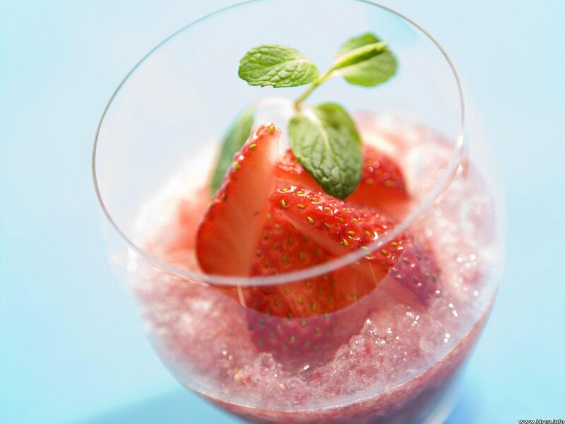 Strawberry dessert in a glass