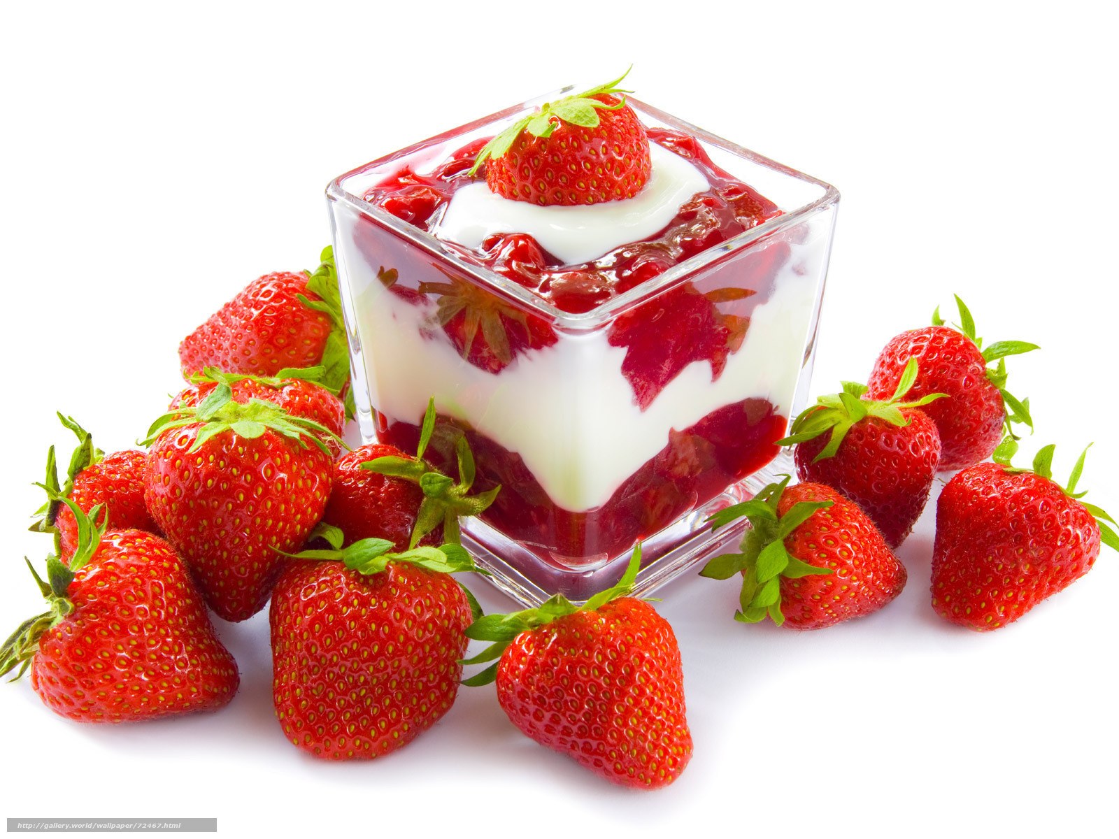 Strawberry dessert in glass cup