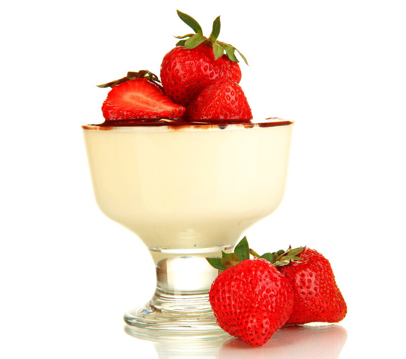 Strawberry Dessert in Glass — Red, Clean