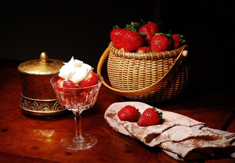 Strawberry Dessert in Glass — Red