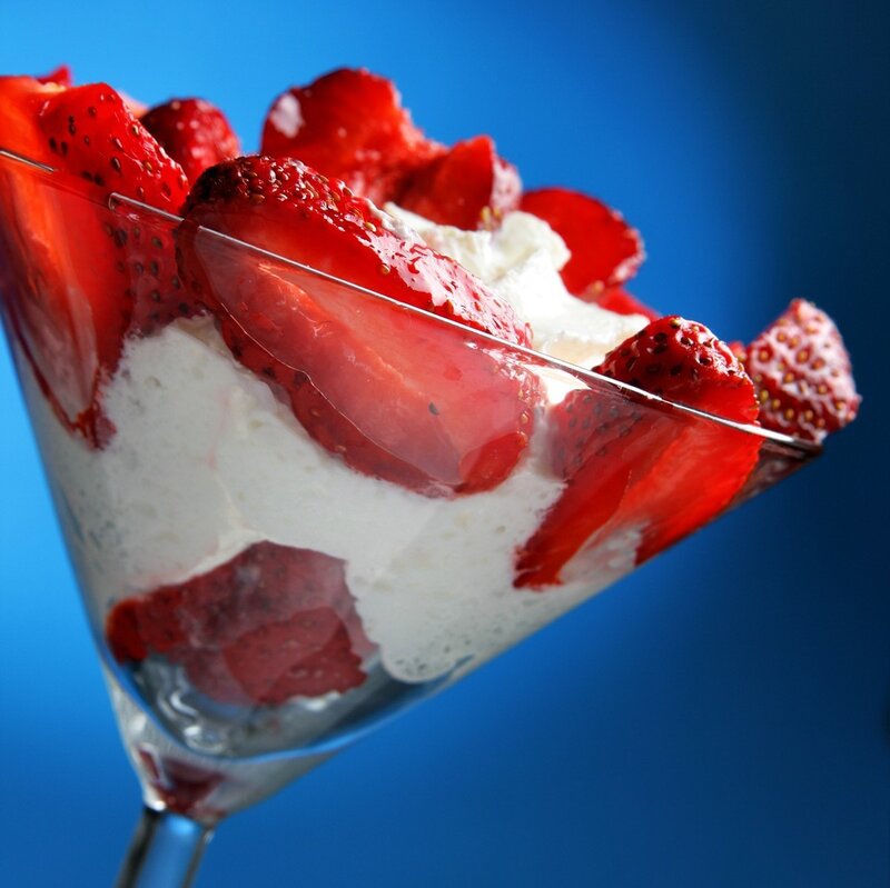 Strawberry Dessert in Glass — Red, Vibrant