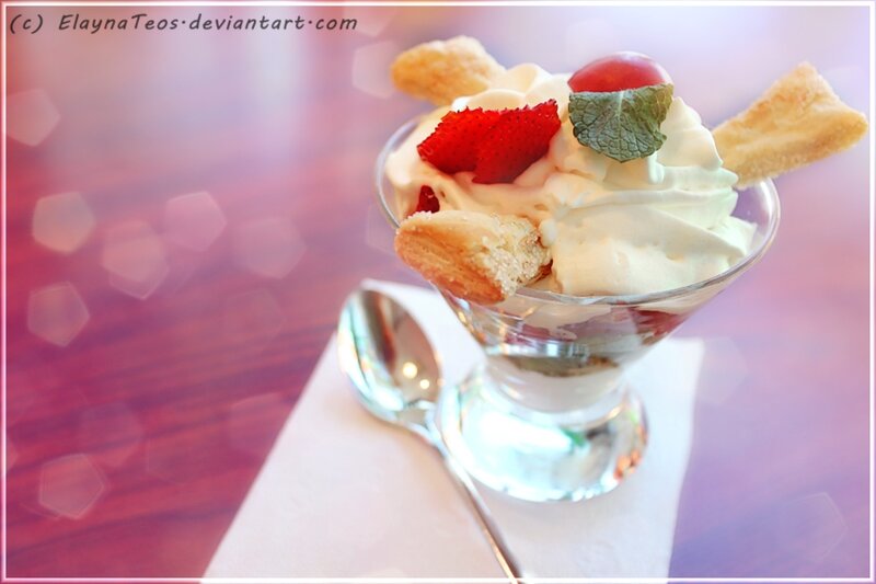 Strawberry Dessert in Glass — White