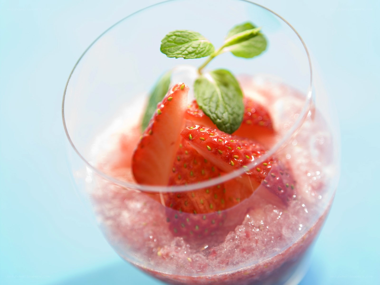 Strawberry dessert in glass