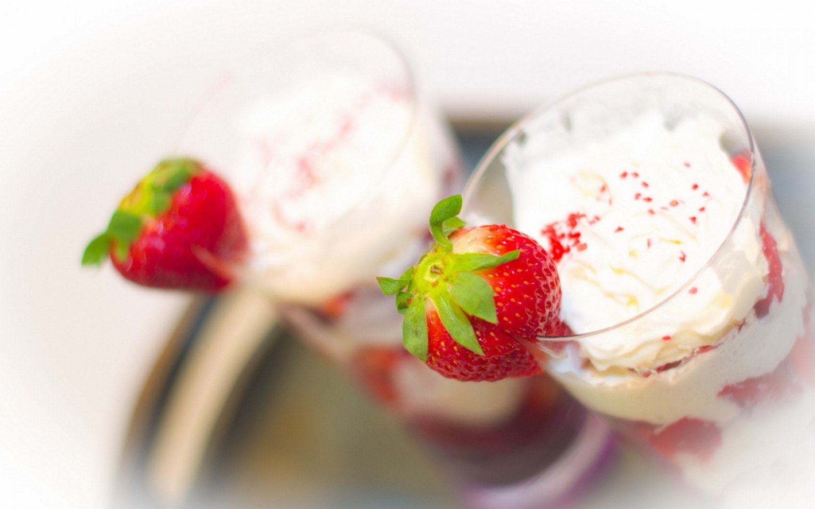 strawberry dessert in glasses