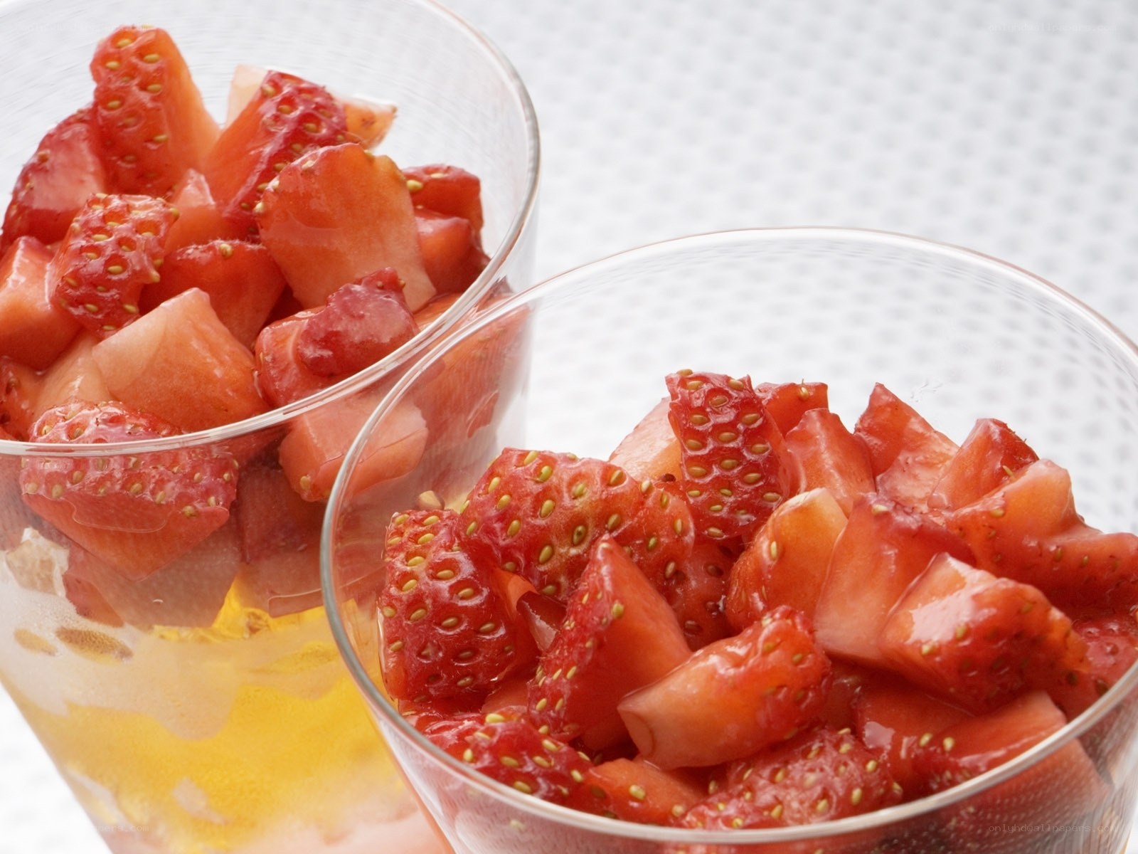 strawberry dessert in glasses