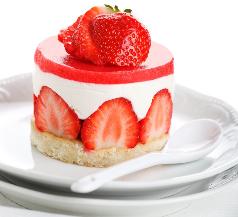 Strawberry Dessert on Plate — Red