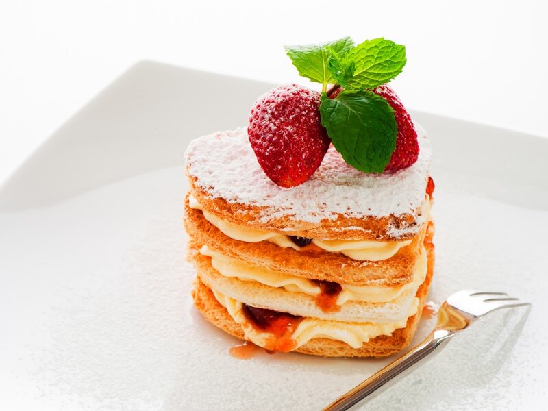 Strawberry Dessert on Plate