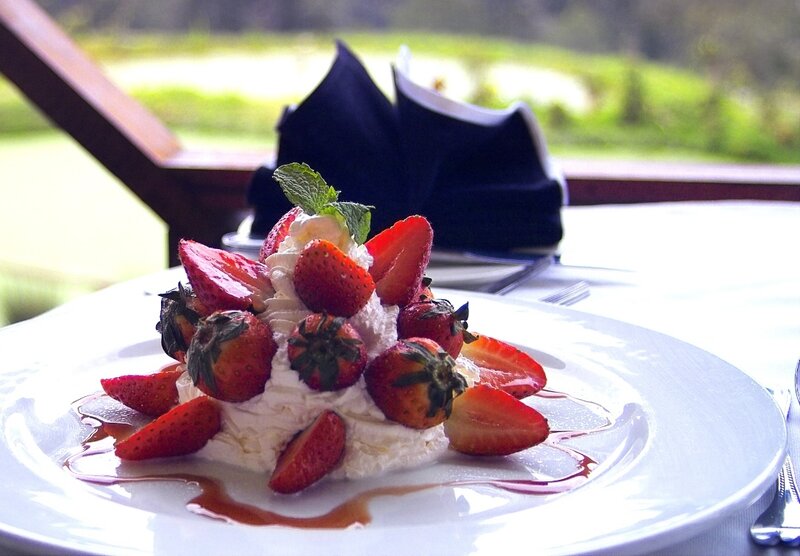 Strawberry Dessert on Plate — White, Serene