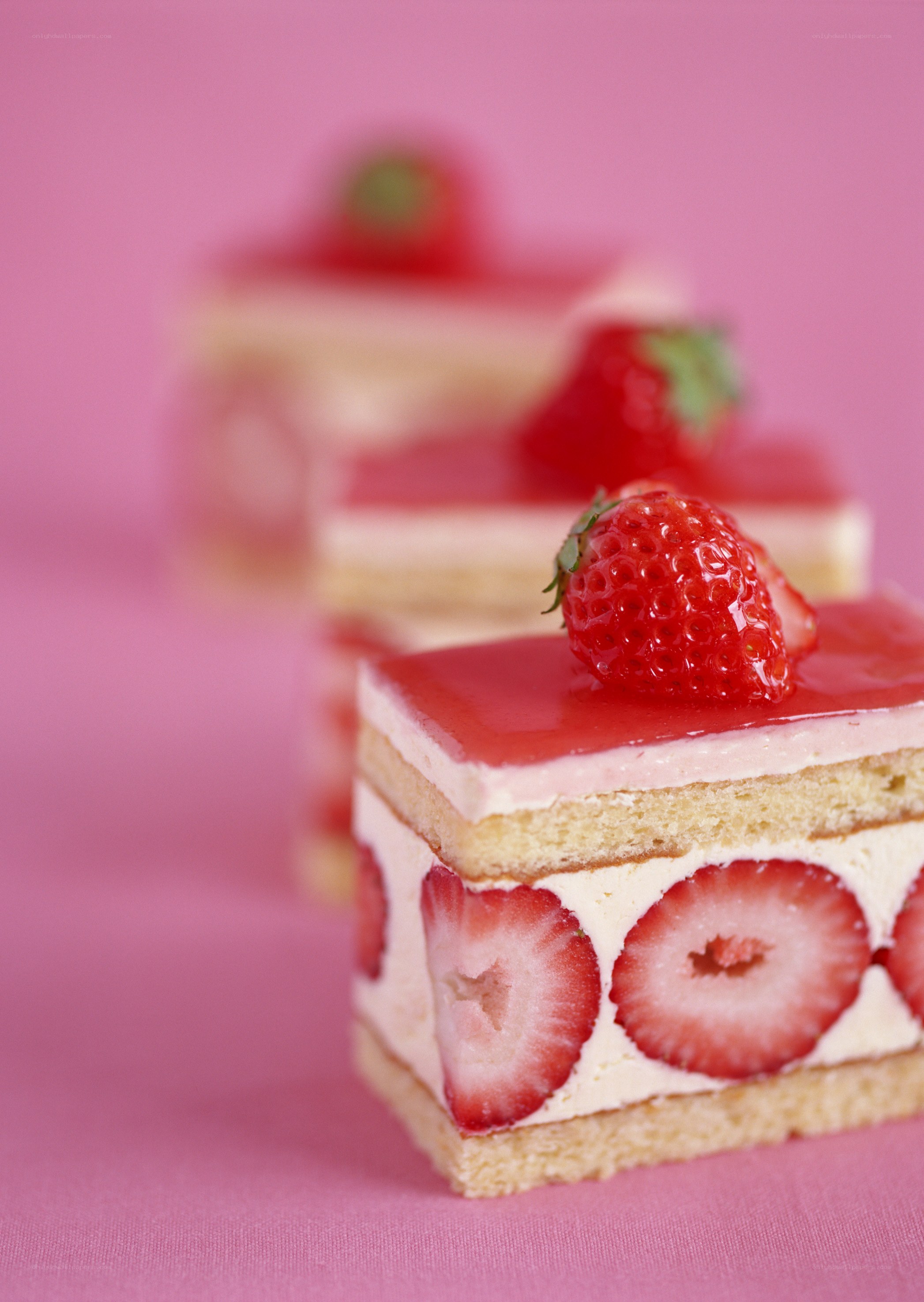 Strawberry dessert slices