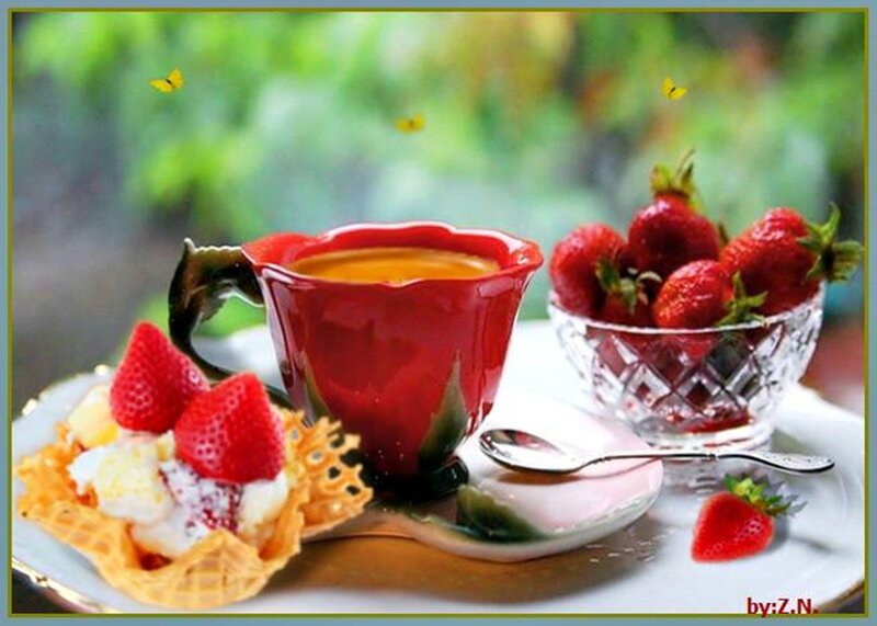 Strawberry Dessert with Coffee